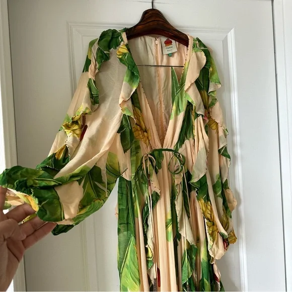 Farm Rio Beige Fresh Bananas Maxi Dress - Picture 3 of 10